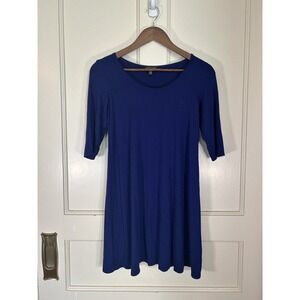 Eileen Fisher Women's Blue Half Sleeve Swing Tunic Top Size XS